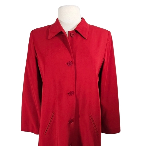 Hillary Charles Red Trench Coat - Picture 3 of 5
